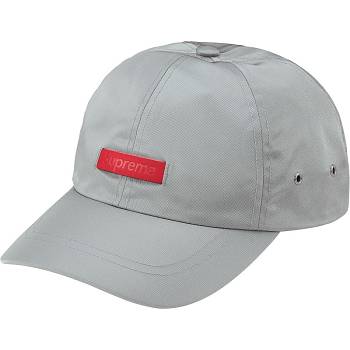 Grey Supreme Leather Patch 6-Panel Hats | Supreme 512YU